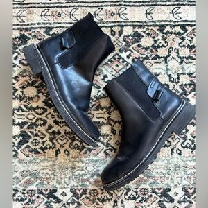 Black Franco Sarto Lug Sole Boots Size 8